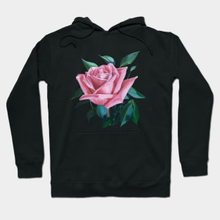 Pink Rose 2 painting (no background) Hoodie